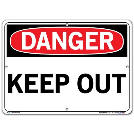 Vestil Polystyrene Sign, 10-1/2" H, 14-1/2" W, Polystyrene, Rectangle, English, SI-D-01-C-PS-040 SI-D-01-C-PS-040